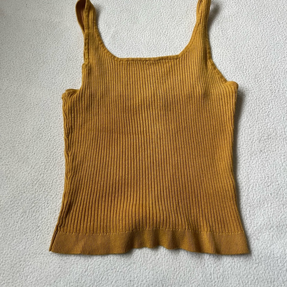 SET Active Mustard Ribbed Tank Top